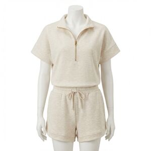 NEW VARLEY ollie high rise shorts in ivory marl